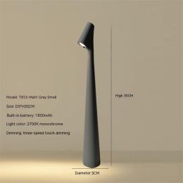 Table Lamp Bedroom Bedside Lamp Creative Living Room Study Lamp Top Touch Dimming Atmosphere Desktop Decoration Lamp (Option: Grey-Small-1800MA)