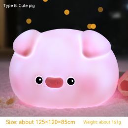 Pig Rabbit Kitten Duck Vinyl Creative Small Night Lamp (Option: Cute Porket)