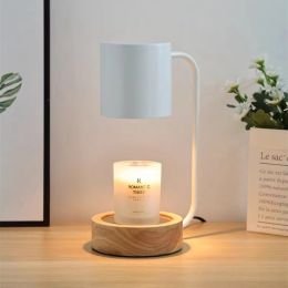 Bedroom Aromatherapy Lamp, Smokeless Candle Table Lamp (Option: Upgrade Timing Dimming UK-White Wood Base)