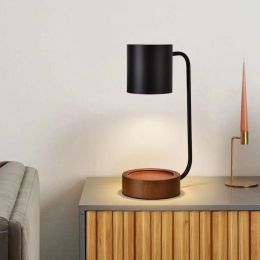 Bedroom Aromatherapy Lamp, Smokeless Candle Table Lamp (Option: Upgrade Timing Dimming US-Black Walnut Wooden Base)