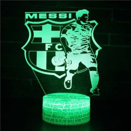 Led Small Night Lamp Football Player Colorful Touch Ambience Light (Option: White Base Colorful Touch-ZB 420)