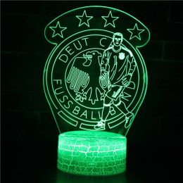 Led Small Night Lamp Football Player Colorful Touch Ambience Light (Option: White Base Touch 16 Colors-ZB 412)