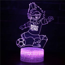 Led Small Night Lamp Football Player Colorful Touch Ambience Light (Option: Black Base Touch 16 Colors-ZB 425)
